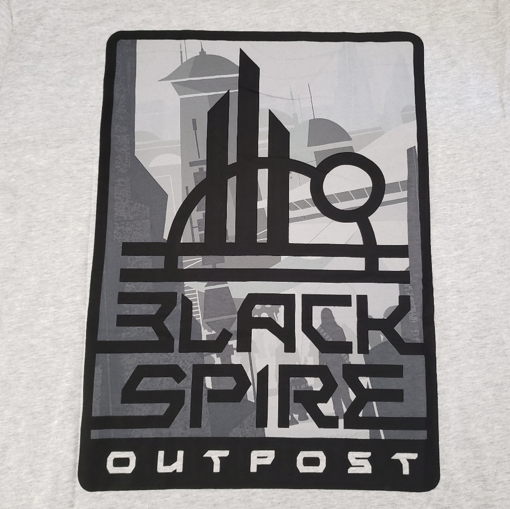 Star Wars Galaxy's Edge Black Spire Outpost Mens XXL Short Sleeve Gray Tee NWT